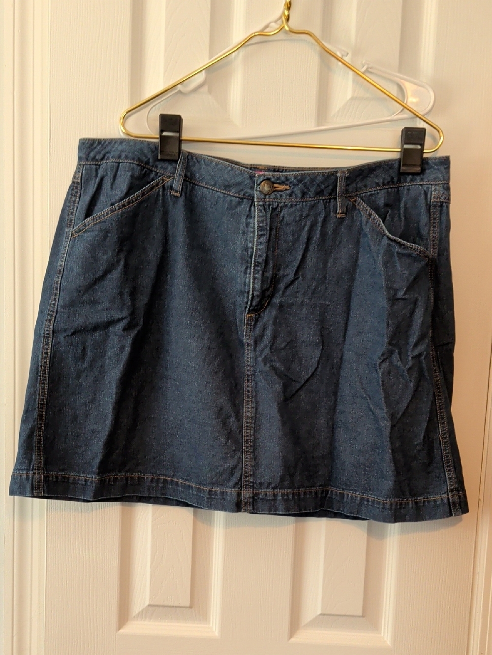 Woman Within Dark Blue Denim Skort Sz 18W #2
